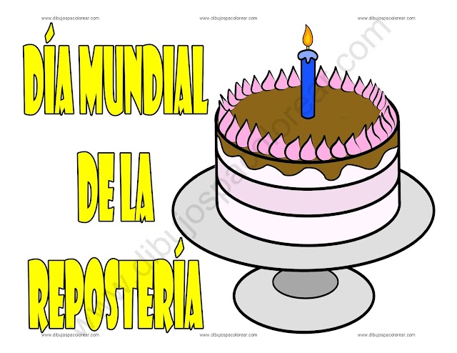 Día mundial de la Repostería dibujo a color y para colorear